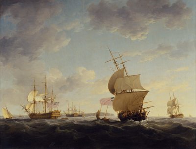 Barcos en el Canal de la Mancha de Charles Brooking
